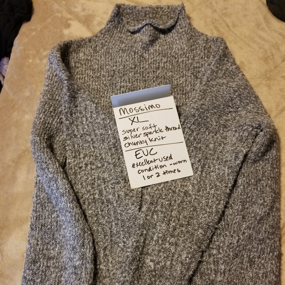 Chunky Knit Sweater with silver threads